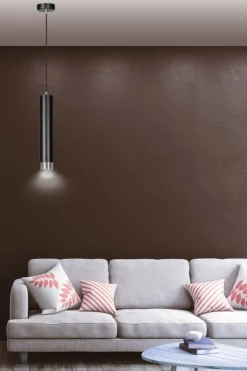 Discount Czarna lampa wisząca ze srebrnymi zrobieniami 643/1 | Kaja Oświetlenie Żyrandole Nowoczesne