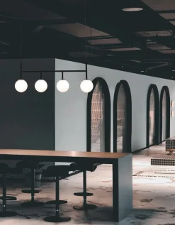 Flash Sale Czarna lampa z białymi kloszami nad stół K-4833 FARO | Kaja Żyrandole Nowoczesne