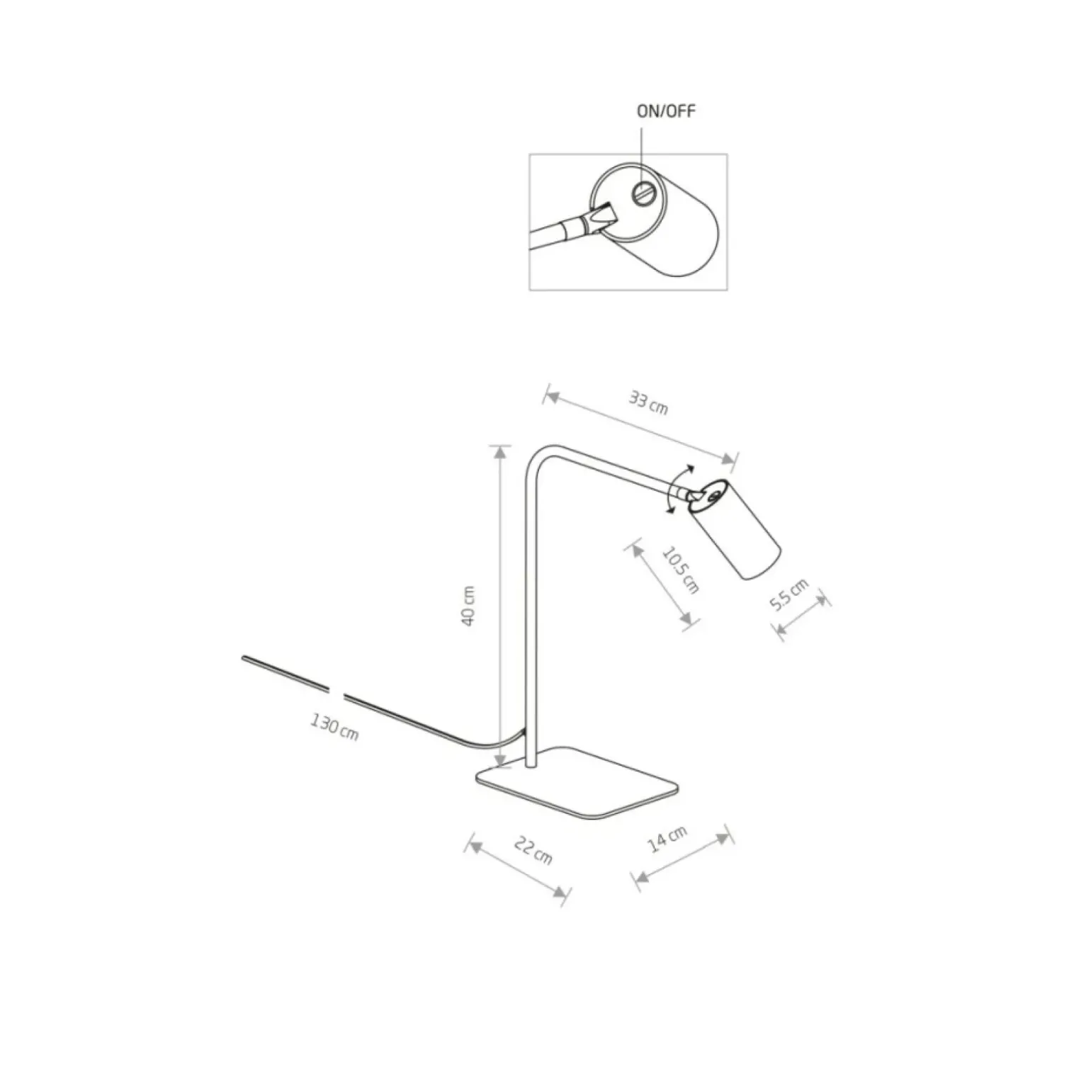 Sklep Kaja Czarna lampka biurkowa na jedną żarówkę GU10 7706 | Kaja Oświetlenie