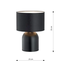 Sklep Kaja Czarna lampka idealna na szafkę nocną 1322/LN1 ASPEN | Kaja