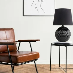 Sklep Kaja Czarna lampka na szafkę nocną TK 16047 SANTANA BLACK | Kaja