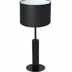 Sklep Kaja Czarna lampka nocna, z klasycznym abażurem LX 3677 z serii TABLE LAMPS
