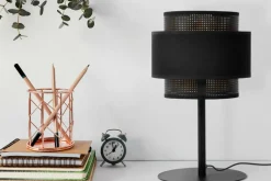 Sklep Kaja Czarna lampka stołowa, nocna, podwójny abażur K-5286 z serii AMOS