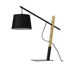 Sklep Kaja Czarna lampka stołowa w stylu rustykalnym AZ5644 GARDA | Kaja