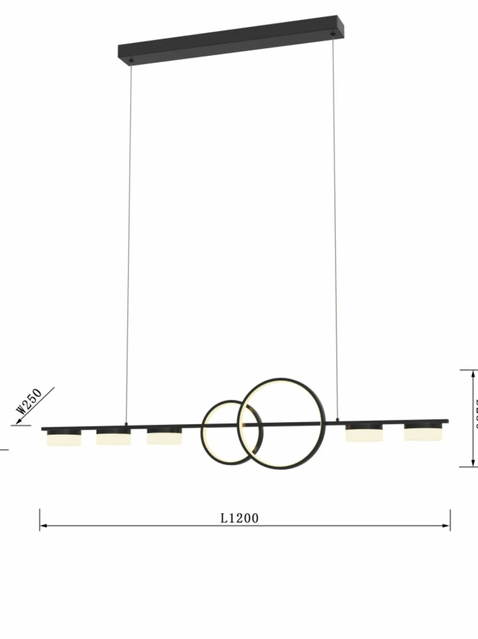 New Czarna, ledowa lampa do oświetlenia stołu WF 7030-702 MESSINA | Kaja Żyrandole Nowoczesne