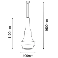 Sklep Kaja Czarna, ledowa lampa wisząca do salonu ANT 5036 DOTA | Kaja