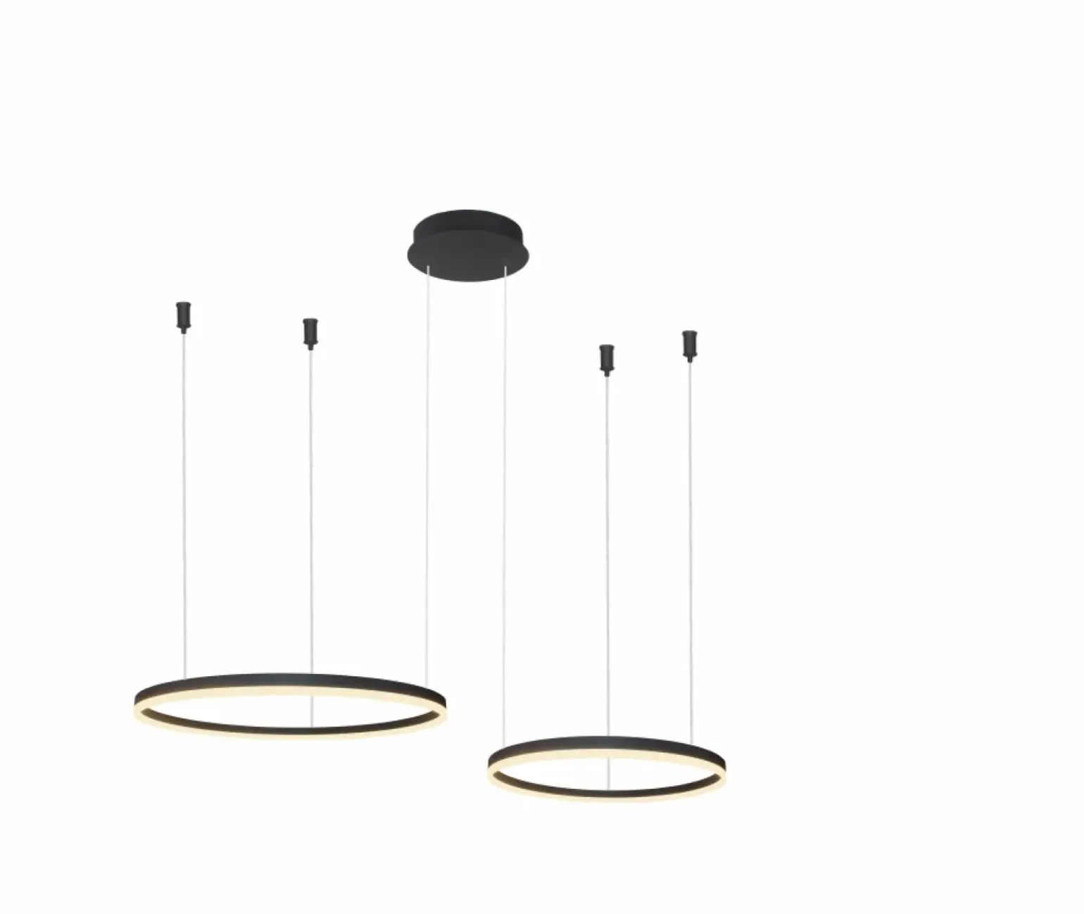 Sale Czarna, ledowa lampa wisząca, obręcze z pilotem AZ4978 HALO | Kaja Żyrandole Nowoczesne