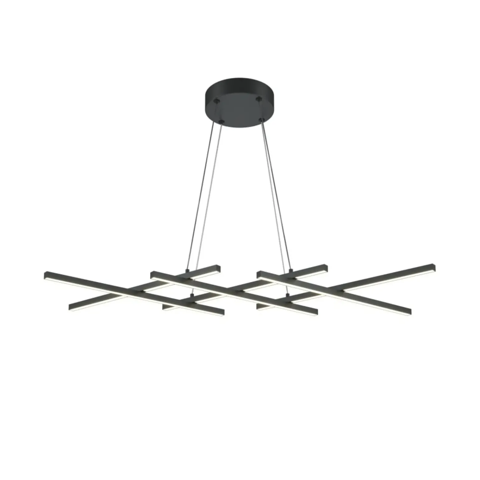 Best Czarna, ledowa lampa wisząca, do salonu MOD244PL-L50BK z serii HALO Żyrandole Nowoczesne