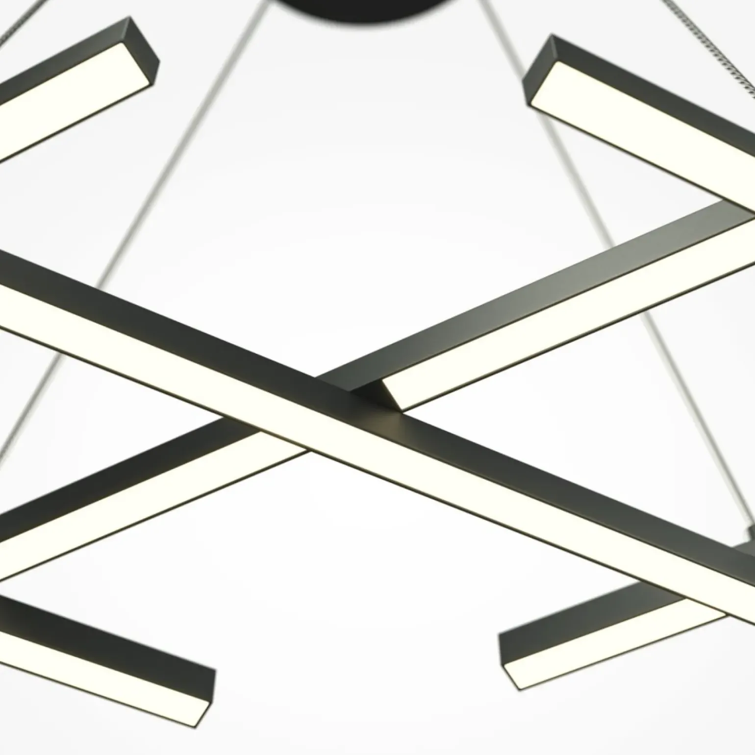 Best Czarna, ledowa lampa wisząca, do salonu MOD244PL-L50BK z serii HALO Żyrandole Nowoczesne