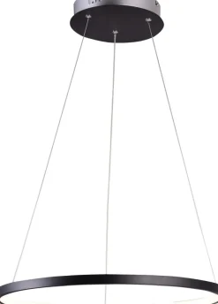 Best Sale Czarna, ledowa obręcz na zwisach ⌀29cm 31-64653 LUNE | Kaja Żyrandole Nowoczesne