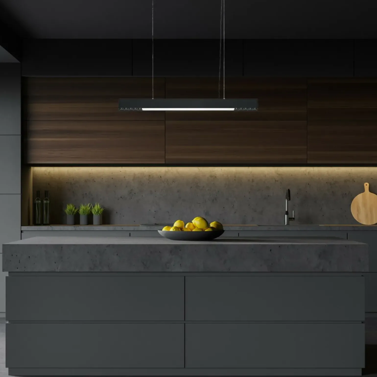 Sale Czarna listwa LED nad stół 80cm LP-1301/1P M BK SMART CALI | Kaja Żyrandole Nowoczesne