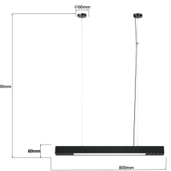 Sale Czarna listwa LED nad stół 80cm LP-1301/1P M BK SMART CALI | Kaja Żyrandole Nowoczesne