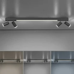 Cheap Czarna listwa LED z regulacją światła 6121-13 z serii PURE-LINES Żyrandole Nowoczesne