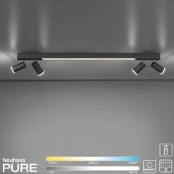 Cheap Czarna listwa LED z regulacją światła 6121-13 z serii PURE-LINES Żyrandole Nowoczesne