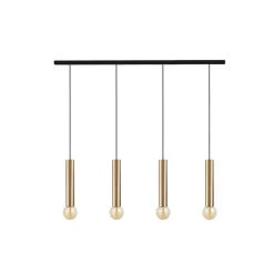 Best Sale Czarna listwa sufitowa na złote tuby, duży gwint 7853 | Kaja Żyrandole Nowoczesne