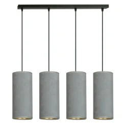 Best Czarna listwa z szaro-złotymi abażurami, nad stół 1060/4 BENTE | Kaja Żyrandole Nowoczesne