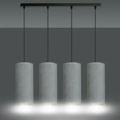 Best Czarna listwa z szaro-złotymi abażurami, nad stół 1060/4 BENTE | Kaja Żyrandole Nowoczesne