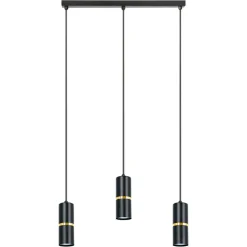 Store Czarna listwa z trzema zawieszonymi tubami K-5241 z serii INES Żyrandole Nowoczesne
