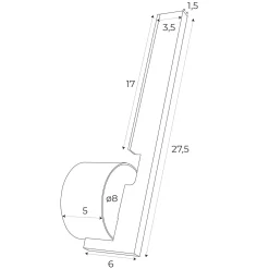 Sklep Kaja Czarna, minimalistyczna lampa ścienna LED MX W0346 MERANO | Kaja