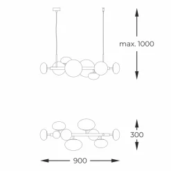Store Czarna, molekularna, pozioma lampa wisząca ZM 1192 OMI | Kaja Żyrandole Nowoczesne