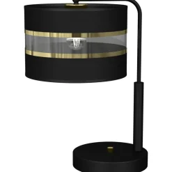 Sklep Kaja Czarna, niebanalna lampa stołowa z abażurem MLP7343 z serii ULTIMO | Kaja Oświet