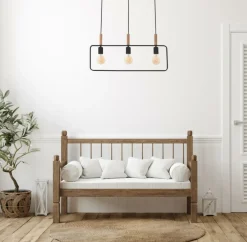 Store Czarna, nowoczesna lampa wisząca nad stół 33-73525 z serii FRAME Żyrandole Nowoczesne