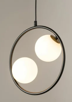 Cheap Czarna obręcz wisząca z mlecznymi kloszami SIG 33410 z serii AQUA Żyrandole Nowoczesne