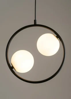 Cheap Czarna obręcz wisząca z mlecznymi kloszami SIG 33410 z serii AQUA Żyrandole Nowoczesne