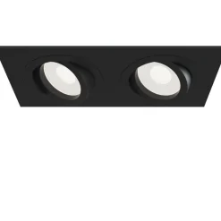 Sklep Kaja Czarna, podwójna oprawa podtynkowa DL024-2-02B ATOM | Kaja Oświetlenie