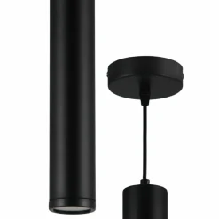 Store Czarna, pojedyncza lampa wisząca, loftowa tuba ML8868 PORTER | Kaja Żyrandole Nowoczesne