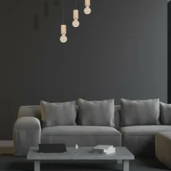 Clearance Czarna, ponadczasowa lampa wisząca z drewnemMLP8826 z serii LINES | Kaja Oświe Żyrandole Nowoczesne