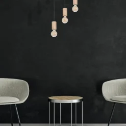 Clearance Czarna, ponadczasowa lampa wisząca z drewnemMLP8826 z serii LINES | Kaja Oświe Żyrandole Nowoczesne