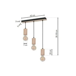 Clearance Czarna, ponadczasowa lampa wisząca z drewnemMLP8826 z serii LINES | Kaja Oświe Żyrandole Nowoczesne