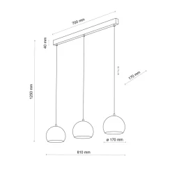Cheap Czarna, potrójna lampa nad wyspę TK 10169 ZOE BLACK | Kaja Oświetlenie Żyrandole Nowoczesne