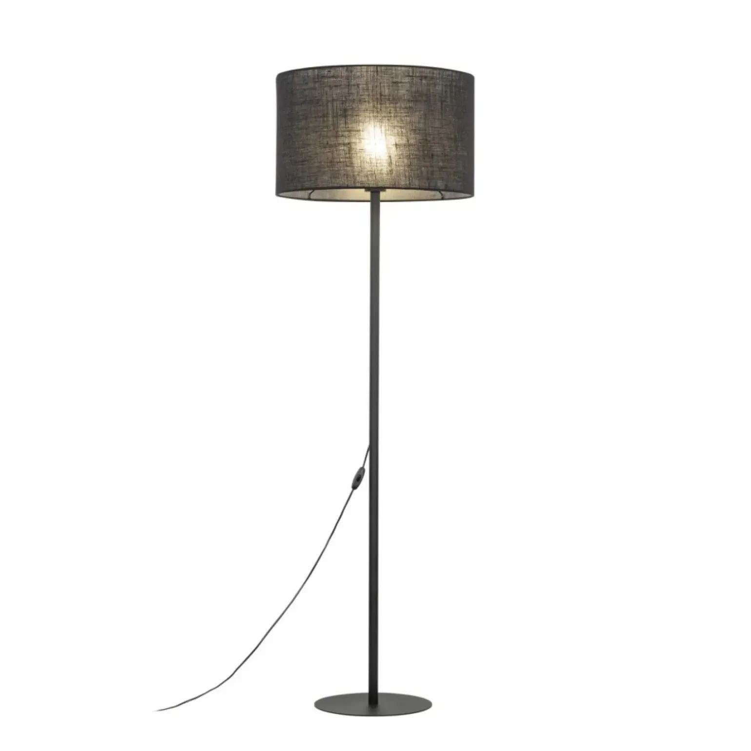 Sklep Kaja Czarna, prosta lampa podłogowa z abażurem TK 16011 GLORII | Kaja