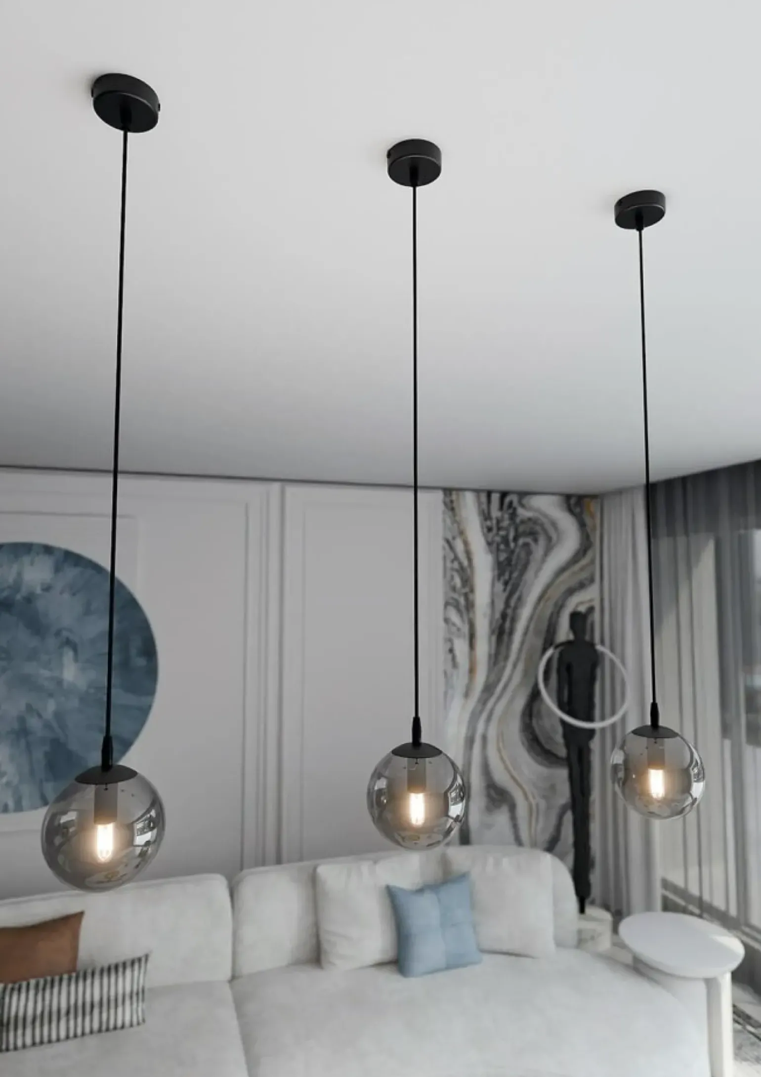 Sale Czarna prosta lampa wisząca na jedną żarówkę 712/1 | Kaja Oświetlenie Żyrandole Nowoczesne