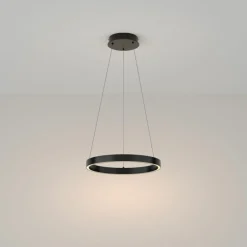Best Czarna, regulowana lampa wisząca LED MOD058PL-L22B3K z serii RIM Żyrandole Nowoczesne