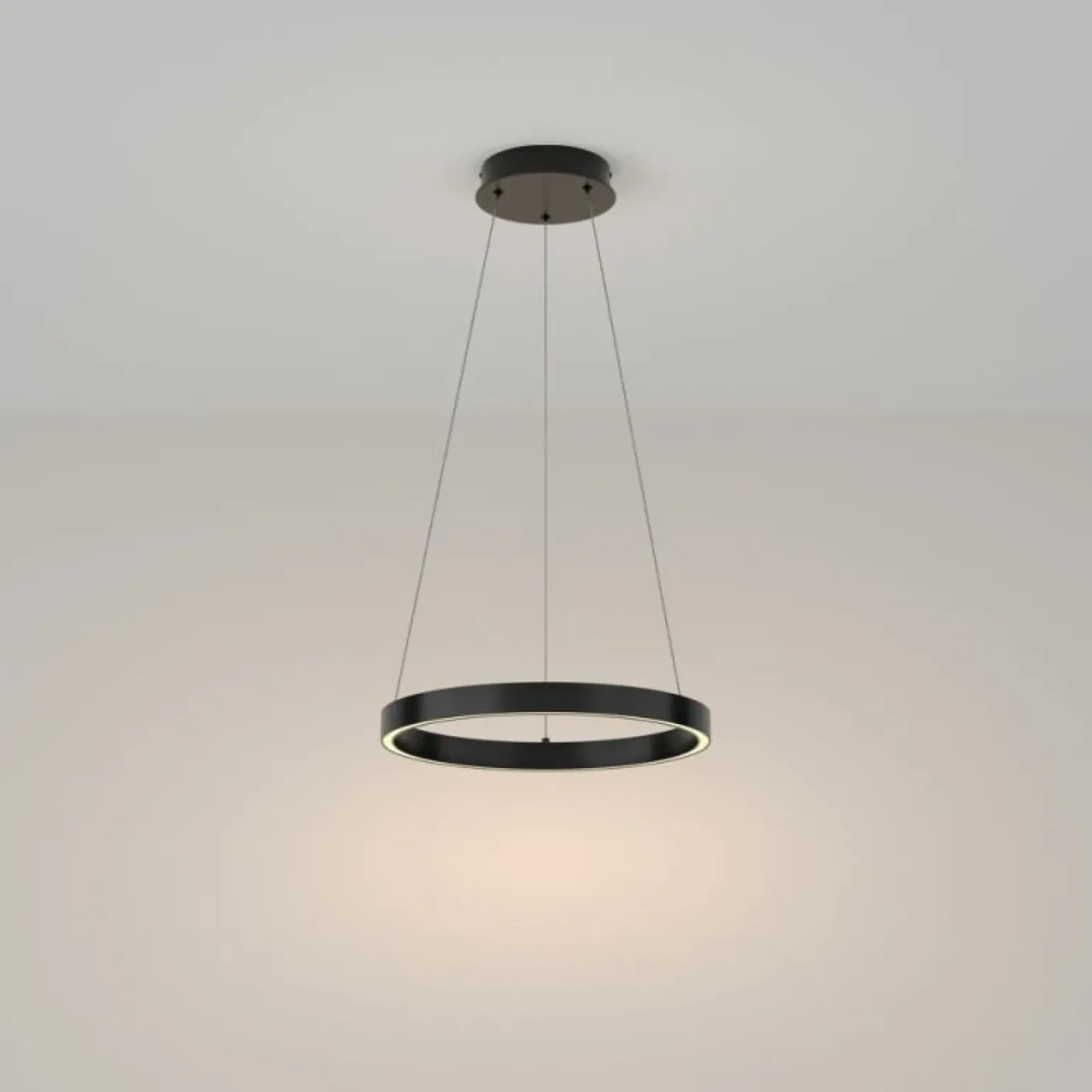 Best Czarna, regulowana lampa wisząca LED MOD058PL-L22B3K z serii RIM Żyrandole Nowoczesne