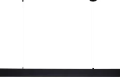 Store Czarna szeroka lampa wisząca LED nad wyspę AZ4569 LINNEA | Kaja Żyrandole Nowoczesne