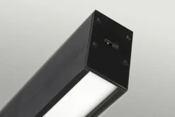 Store Czarna szeroka lampa wisząca LED nad wyspę AZ4569 LINNEA | Kaja Żyrandole Nowoczesne