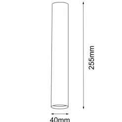 Sklep Kaja Czarna tuba łazienkowa downlight 25,5cm IP44 ANT 8074 YABU | Kaja