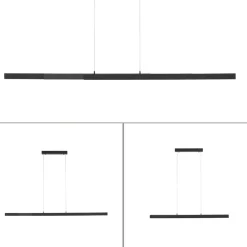 Store Czarna, wisząca listwa sufitowa idealna nad stół 11660-13 z serii LUZI Żyrandole Nowoczesne