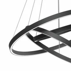 Store Czarne koła LED na linkach MOD058PL-L100B4K RIM | Kaja Oświetlenie Żyrandole Nowoczesne