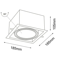 Sklep Kaja Czarne, kwadratowe oczko wpustowe ANT 3311 MUKO | Kaja Oświetlenie