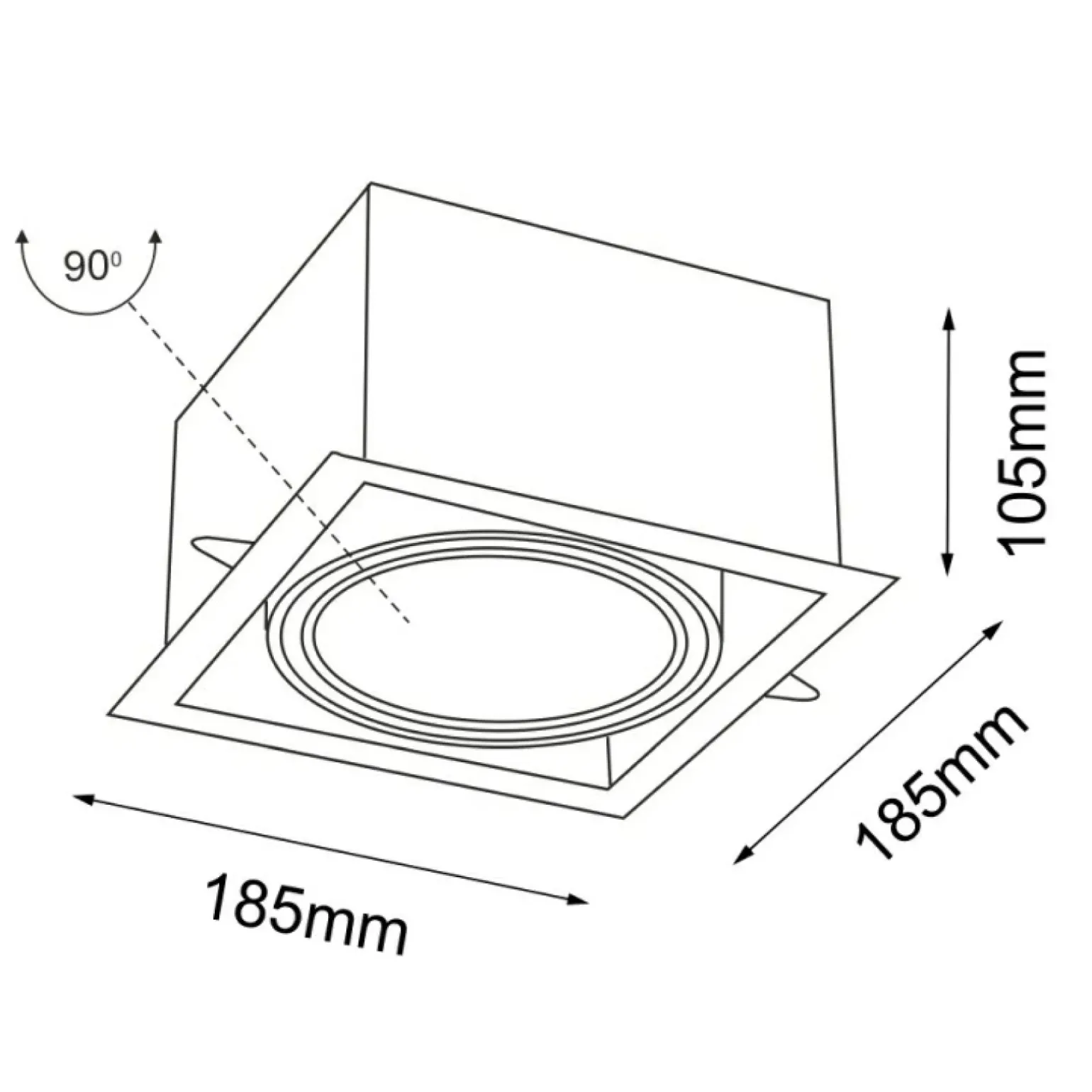 Sklep Kaja Czarne, kwadratowe oczko wpustowe ANT 3311 MUKO | Kaja Oświetlenie
