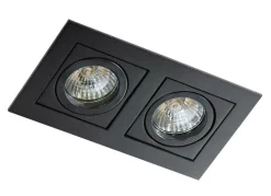Sklep Kaja Czarne oczko podtynkowe na dwie żarówki GU10/MR16 AZ0800 PACO | Kaja