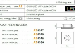Sklep Kaja Czarne oczko wpustowe LED kwadratowe 4000K AZ3380 FILL | Kaja