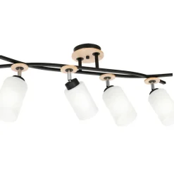 Sale Czarne reflektory z drewnianymi elementami LX 1523 z serii TOKIO Żyrandole Nowoczesne