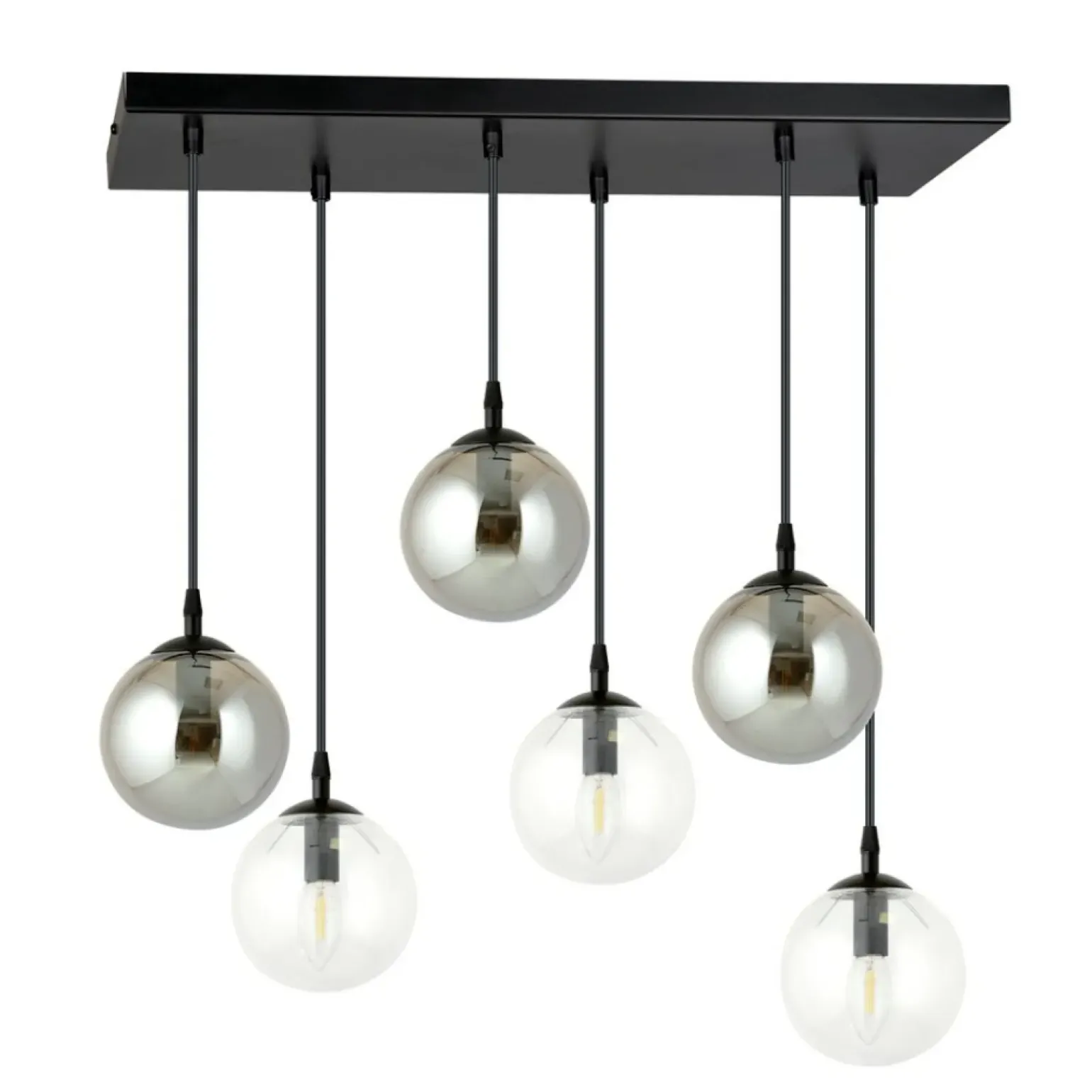 Flash Sale Czarno biała lampa wisząca regulacja wysokości 714/6M2 | Kaja Żyrandole Nowoczesne