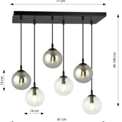 Flash Sale Czarno biała lampa wisząca regulacja wysokości 714/6M2 | Kaja Żyrandole Nowoczesne